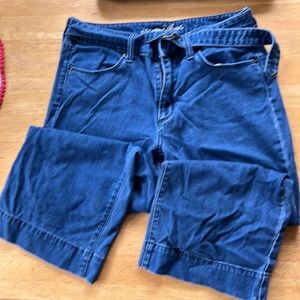 High waist wide leg crop jeans